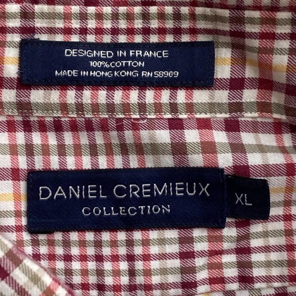 Daniel Cremieux Mens Plaid Button Down Shirt size XL Red Casual Workwear - Picture 7 of 8